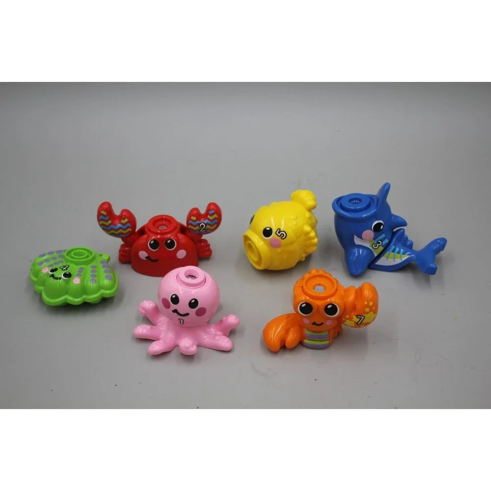 QTY:6 VTech Jiggle & Giggle Fishing Set Replacement Pieces Crab Octopus Shark